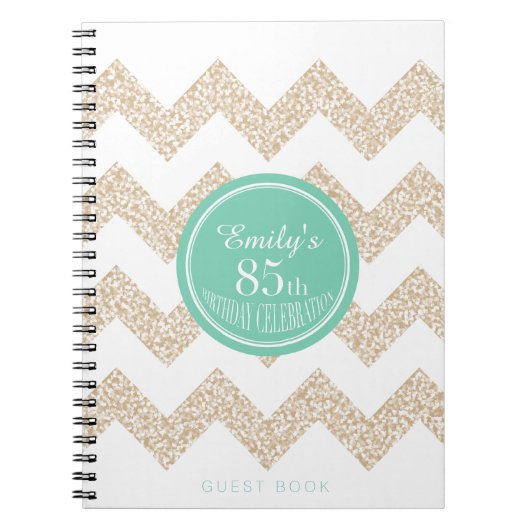 Carnet Chevron Choose Color 85th Birthday Party GuestBook (Devant)