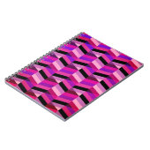 Carnet Chevron/Herringbone abstrait | Violets et Violet (Côté gauche)