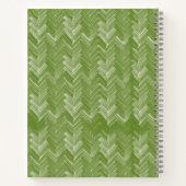 Carnet Chevron Herringbone Motif Forêt Monogramme vert (Dos)