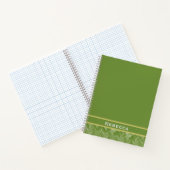 Carnet Chevron Herringbone Motif Forêt Monogramme vert (Intérieur)