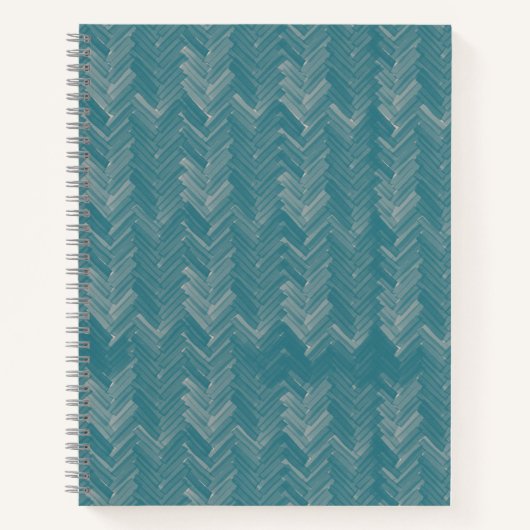 Carnet Chevron Herringbone Motif Turquoise (Devant)