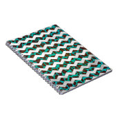 Carnet Chevron Leopard Impression Brown et Turquoise (Côté Droit)