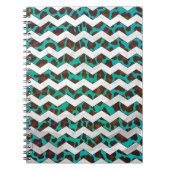 Carnet Chevron Leopard Impression Brown et Turquoise (Devant)