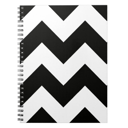 Carnet Chevron (noir et blanc) personnalisable (Devant)