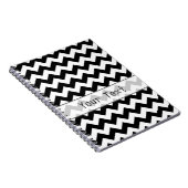 Carnet Chevron noir et blanc - texte fait sur commande (Côté Droit)