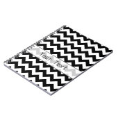 Carnet Chevron noir et blanc - texte fait sur commande (Côté gauche)