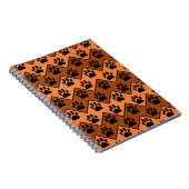 Carnet Chevron Orange Brown Avec Motif Paw Chien (Côté Droit)