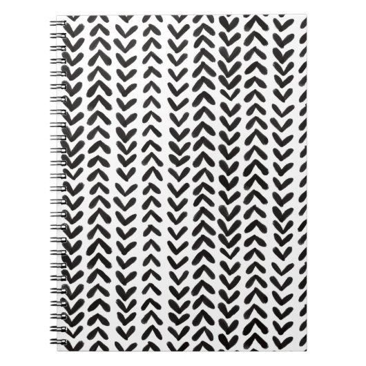 Carnet Chevron stripe - black notebook (Devant)