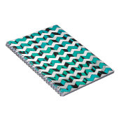 Carnet Chevron Tiger noir et Turquoise (Côté Droit)