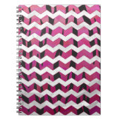 Carnet Chevron Tiger rose chaud et noir (Devant)
