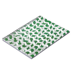 Carnet Chevron Zebra Green et White Print