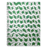 Carnet Chevron Zebra Green et White Print (Devant)