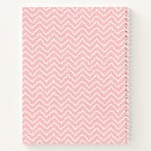 Carnet Chevron Zigzag Ondulé Rose Et Blanc Avec Nom (Dos)
