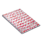 Carnet ChevronDalmatien rose et blanc (Côté Droit)