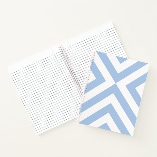 Carnet Chevrons bleu clair et blanc (Intérieur)