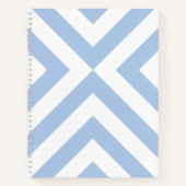 Carnet Chevrons bleu clair et blanc (Devant)