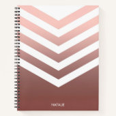 Carnet Chevrons roses en or (Devant)