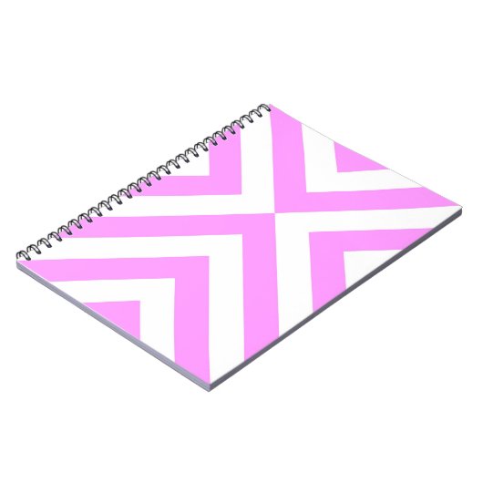 Carnet Chevrons roses et blancs (Côté gauche)