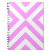 Carnet Chevrons roses et blancs (Devant)