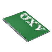 Carnet Chi lettres blanches et vertes d'Omega d'Alphi (Côté Droit)