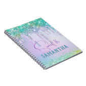 Carnet Chic aqua Unicorn Parties scintillant d'anniversai (Côté Droit)