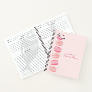Carnet Chic Aquarelle Floral Rose Français Macaron Recett