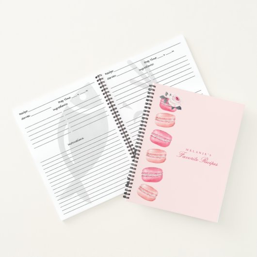 Carnet Chic Aquarelle Floral Rose Français Macaron Recett (Intérieur)