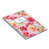 Carnet Chic Aquarelle Pink Peonies Motif Floral (Côté Droit)