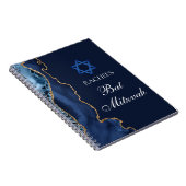 Carnet Chic Bat Mitzvah Bleu Nuit Or Personnalisé (Côté Droit)