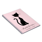 Carnet Chic Black Cat Personalized Pink (Côté Droit)
