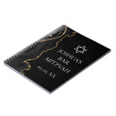 Carnet Chic Black Gold Agate Bar Mitzvah Personnalisé (Côté gauche)