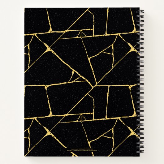 Carnet Chic Black Gold Kintsugi Japanese Pottery (Dos)