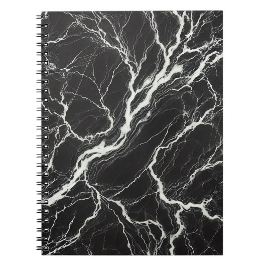 Carnet Chic Black & Marbre blanc Look Glamor (Devant)