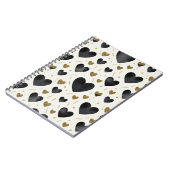 Carnet Chic Black Watercolor Hearts (Côté gauche)