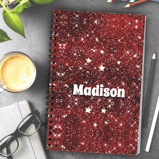 Carnet Chic blanc rouge noir parties scintillant monogram