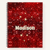 Carnet Chic blanc rouge noir parties scintillant monogram (Devant)