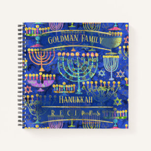 Carnet Chic Blue Gold Menorah Star de David Recette