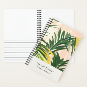 Carnet Chic Boho Blush Green Tropical Palm Plage Feuille