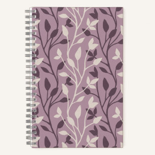 Carnet Chic Botanique Feuille Mauve Élégante