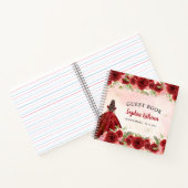 Carnet Chic Bourgogne Rouge or Floral Princesse Quinceañe (Intérieur)