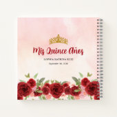 Carnet Chic Bourgogne Rouge or Floral Princesse Quinceañe (Dos)
