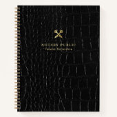 Carnet Chic brillant crocodile noir Noir Noir Notaire Pub (Devant)