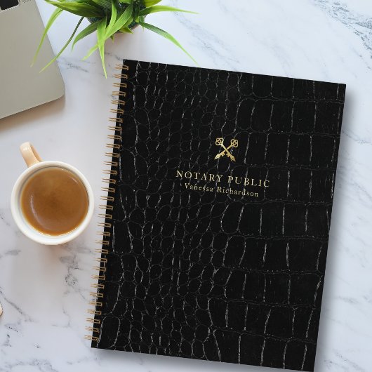 Carnet Chic brillant crocodile noir Noir Noir Notaire Pub