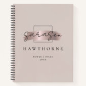 Carnet Chic Brush Stroke Faux Rose Gold Elegant Monogramm (Devant)