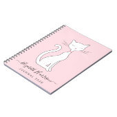Carnet Chic Chat Rose Personnalisé (Côté gauche)