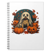 Carnet Chic chien Carlin avec Citrouille Automne Hallowee (Devant)