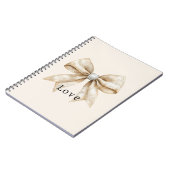 Carnet Chic Crème Argent Glam Bow Love (Côté gauche)