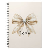 Carnet Chic Crème Argent Glam Bow Love (Devant)
