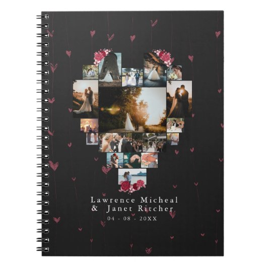 Carnet Chic Custom 18 Coeur photo en forme pour lui (Devant)
