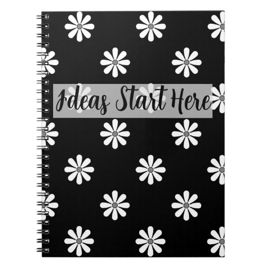 Carnet Chic Daisy Pattern Notebook – Minimal & Stylish (Devant)